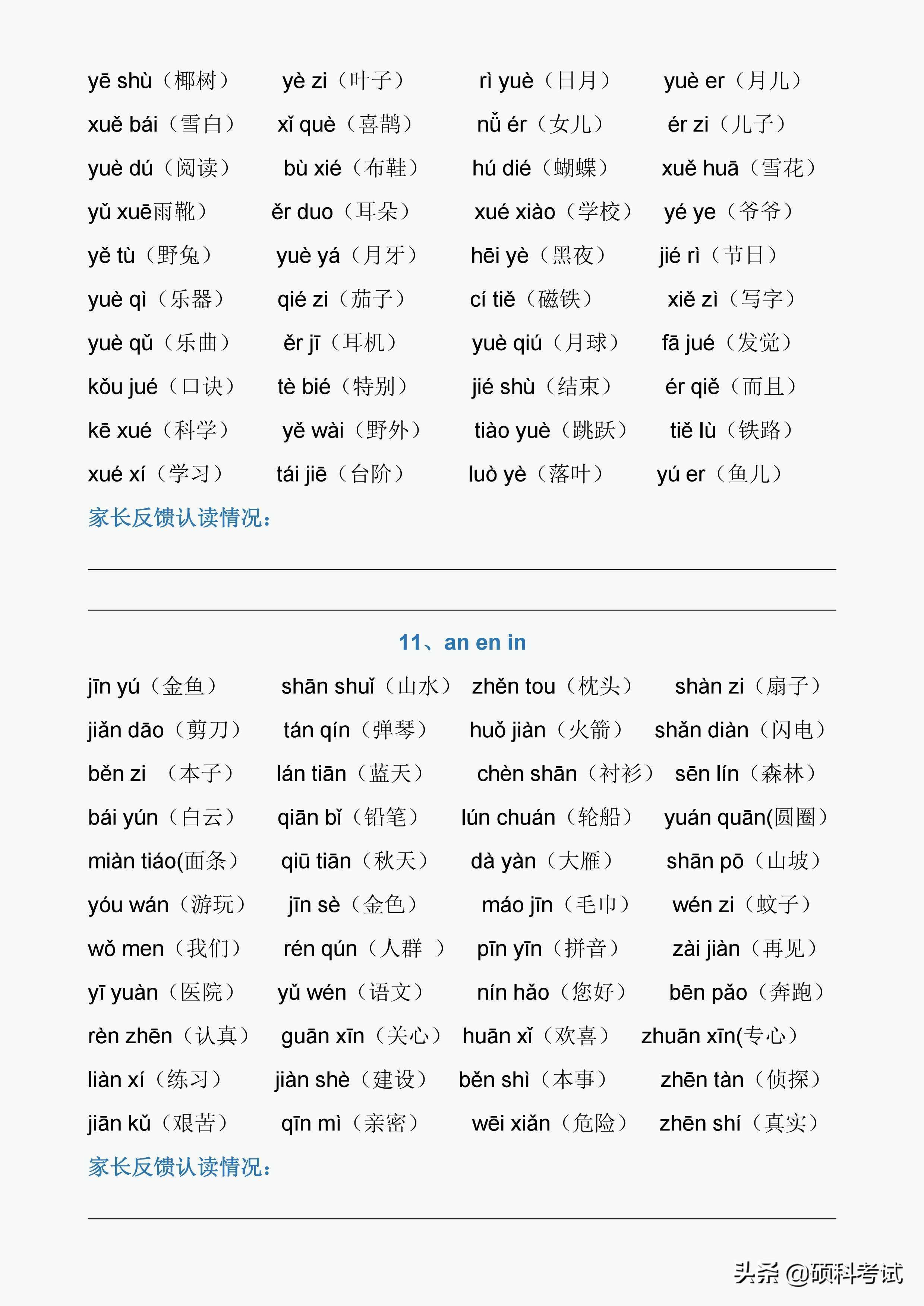 韵母有哪些字母（24个韵母表图片）