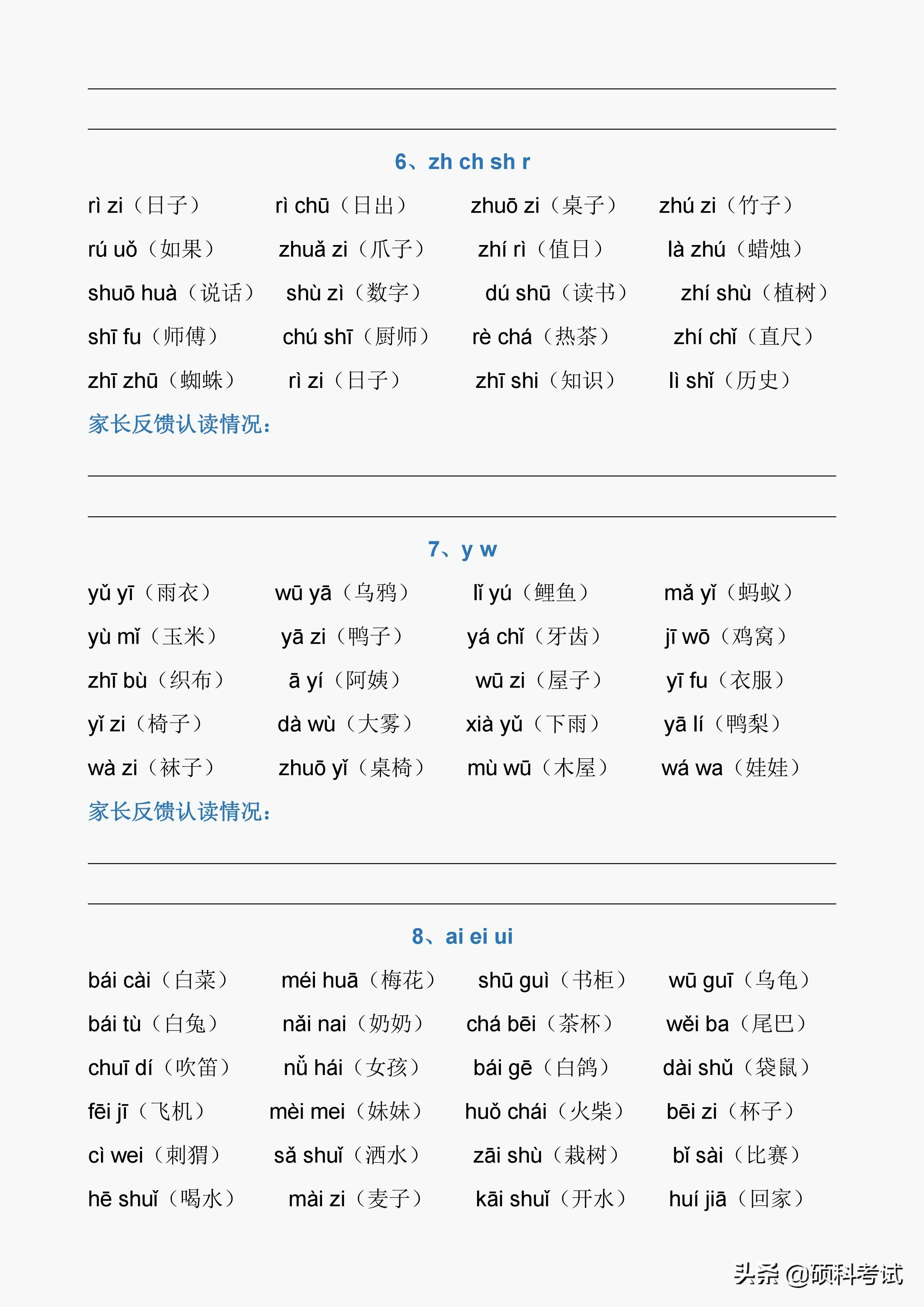 韵母有哪些字母（24个韵母表图片）