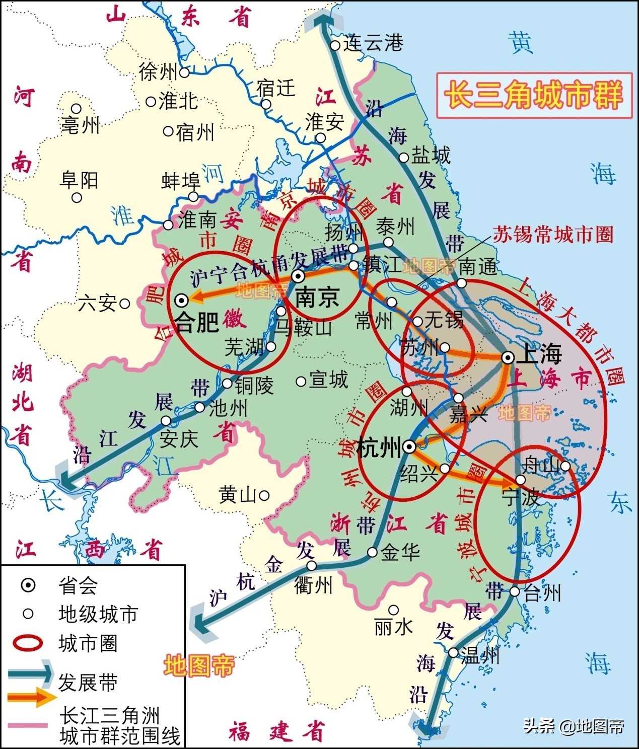 长三角地区包括哪些城市（长江三角洲地区城市分布）