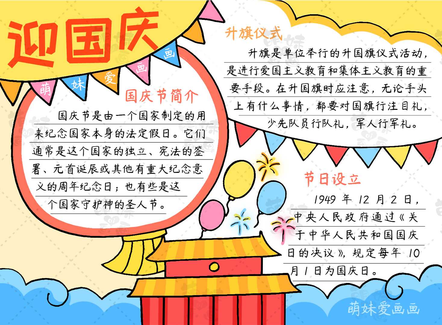 国庆节的手抄报怎么画，国庆节的手抄报的绘画步骤